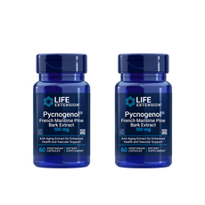 (1+1) 호팍사 프랑스 해송 껍질 추출물 피크노제놀 100mg 60캡슐 x 2개 life Extension