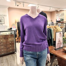 BCBG [올앤선드리] 헤링본 리브 V넥 P/O_ A2F8K333