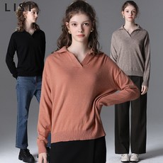 [리스트(LIST)] 오픈 카라 울니트 풀오버 (택가격: 138000원)