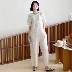 린넨와이드점프수트