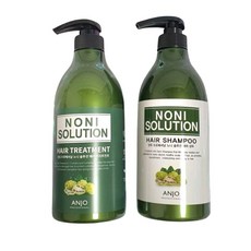 [1세트] Noni solution 앙쥬 프로페셔널 노니 솔루션 헤어 샴푸+ 트리트먼트 오늘출발, 2개, 750ml