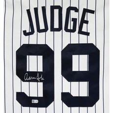  애런 심판 뉴욕 양키스 사인 화이트 핀스트라이프 99 저지 MLB 인증 