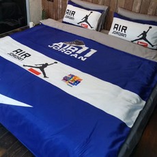 NBA 시트 농구 침대 이불 커버 인테리어, 밀키 화이트 AJ 공중 그네 (사계절 얇은 섹션)