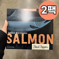 World Market Wild Alaskan Smoked Salmon Black Pepper 월드마켓 와일드 알래스칸 스모크드 살몬 블랙 페퍼 226g 2팩, 2개