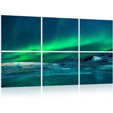 음향 패널 방음 벽 벽용 흡음벽 아트 8팩 12x16인치 녹음 스튜디오 처리, Aurora, 24x24inchx6pcs