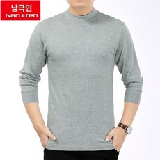 남극인 가을겨울 중년 남성 라운드 긴팔티셔츠 순면 중장년 내복 상의 - 남성순면내복