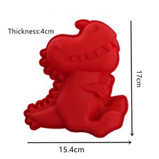 3D 그림의미큰의미있는 모양의 실리콘 케이크 몰드 핸드 DIY 일체형, 붉은색 공룡, 하나, 1개