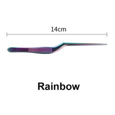 제모 UPONMOON 레인보우 귀 핀셋 벤딩 이어 픽 긴 홀딩 모양 이비인후과 겸자 메이크업 도구, [01] Rainbow, 1개