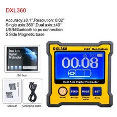 GVDA doble eje ángulo Digital transportador inclinómetro LED de pantalla Dual-eje indicador de nivel, DXL360