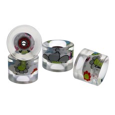 shangren 스케이트 보드 바퀴 60mm 롤러 베어링 4pcs, PU, 붉은 꽃