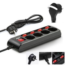 리빙앤랩 4구 고용량 3500W 멀티탭 절전형 개별스위치 과부하차단 블랙, 3M, 1개