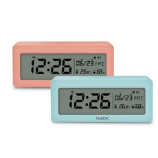 휴비딕 디지털 시계 온습도계 달력 HT-6 알람시계, 2)HT-6 핑크, 1개