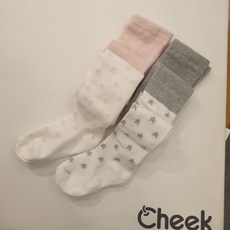 치크 평촌점 도트 무늬가 예쁜 타이즈~ 미끄럼 방지 로고가 있어요~