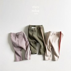 미니로브 라인 레깅스 아동 배색 줄 골지 타이즈
