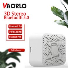 VAORLO 미니 블루투스 5.0 스피커 포터블 스테레오 3D 서라운드 HIFI 슈퍼베