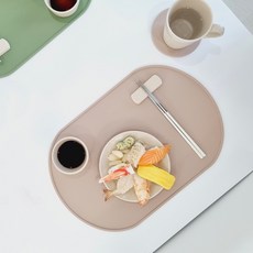 살림하는집 깔끔 실리콘 테이블매트 2P, 2개, 코코아