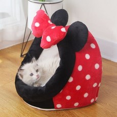 따뜻한 고양이 침대 귀여운 고양이 집 새끼 고양이 라운지 쿠션 작은 애완 동물 수면 텐트 빨 수있는 고양이 침낭 부드러운 개 바구니 동굴, 레드 블랙, m(5kg 이하)