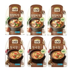 다담 전통된장찌개양념(140g) x3개 + 청국장찌개양념(130g) x 3개, 1세트, 140g