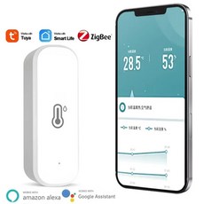 TUYA 스마트 와이파이 온도 및 습도 센서 LED 디지털 감지기 실내 무선 가정용 주방 거실 용품, [02] zigbee, 1개