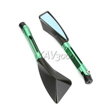 오토바이튜닝용품 통용 CNC전동카 스쿠터 오토바이 개조 부속품 삼각 미러반사경 백미러, T05-그린색 그린손잡이 검은머리