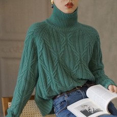 여성100캐시미어니트 울 스웨터 폴라 터틀넥2021 가을 겨울 여성용 하이넥 캐시미어 스웨터 캐주얼 케이블