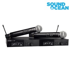 슈어 SLXD SHURE 무선마이크 듀얼 마이크 세트 시스템 2채널 무선마이크, SLXD24D/SM58(수신기+핸드2)