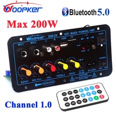 Woopker-앰프 보드 60-200W 블루투스 앰프 USB FM 라디오 TF 플레이어 오디오 서브 우퍼 DIY 자동차 트럭 RV 캠핑카, 3.US Plug