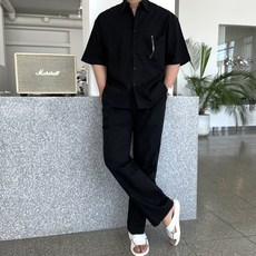 남자린넨셔츠셋업