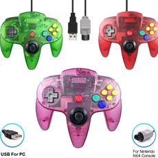 Nintendo64 비디오 게임 콘솔용 클래식 N64 컨트롤러 USB 유선 게임패드 Windows PC Mac 노트북 조이스틱용, 1개, 2.White