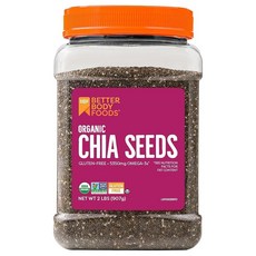 BetterBody Foods 유기농 치아 씨드 0.9kg(2파운드) 907.2g(32온스), 1개