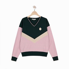 [써스데이아일랜드] 배색 포인트 브이넥 풀오버 T196MSW131W