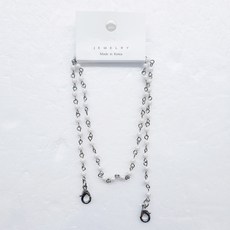 한국산 마스크 목걸이 줄 고리 스트랩 전통매듭 분실방지용 패션용, 1개, 흰구슬