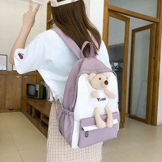 BAZA 귀여운 곰돌이 배색 대용량 백팩 5종 40CM