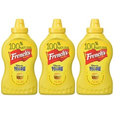 French's Squeeze Bottle 14 Oz pack Classic Yellow Mustar 프렌치 스퀴즈 병 14온스 팩 클래식 옐로우 머스타드 42온스 (3팩, 396g, 3개