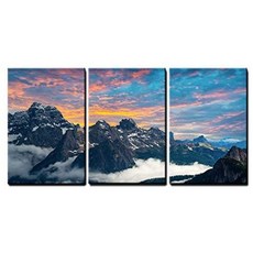 EOM - 3 피스 캔버스 벽 예술 - 유명한 이탈리아 국립 [36" x 24" x 3 Panels- Artwork - 22] - E069006Y46VKJ58, 기본, 기본