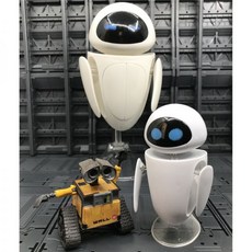 월E 월이 WALL E 이브 로봇 장난감 피규어, 22cm 무버블 에바 + 원색 월-E + 스몰 에바