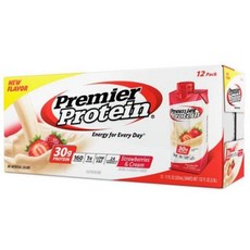 Premier Protein 프리미어 프로틴 쉐이크 딸기+크림맛 325ml 12팩