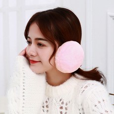 마카롱 폴딩 털귀마개(핑크) 길이조절 방한귀도리