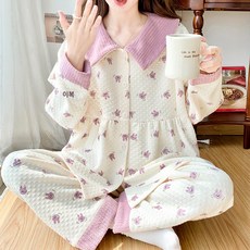 가을겨울 도톰 에어코튼 임산부 잠옷 산모 수유 산후조리 겹겹이