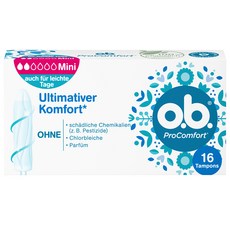 o.b 프로컴포트 16개입 4팩 미니 Tampons Pro Comfort Mini 16 pcs, 4개, 16개