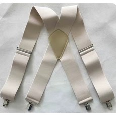 남성용 대형 강한 클립 멜빵 유니섹스 중괄호 50mm 너비 5 솔리드 컬러 고탄력 조절 가능한 멜빵 벨트 무거운 작업, 아이보리-100cm, 1개