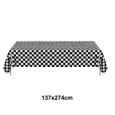 교통 콘 레이싱 체크 무늬 플래그 블랙화이트 색상 테마 장식 자, 3.tablecloth, 1개