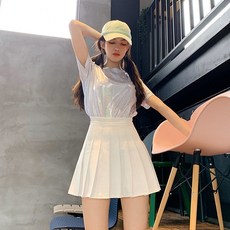 오프닝아시아 스커트투피스 틱톡 인싸템 반팔 여성 여름 눅눅함 반짝이 댄스 치어리더 공연복