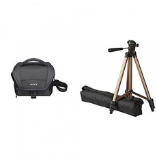캠코더 및 NEX 블랙 및 AmazonBasics 127cm (50 ") 경량 삼각대 용 소니 LCS-U11B 범용 카메라 가방, 단일상품