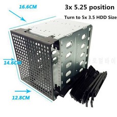 5.25 ~ 5X 3.5 SATA SAS 랙 어댑터 HDD 케이지 하드 드라이브 트레이 캐디 C, 상세내용참조, 상세내용참조
