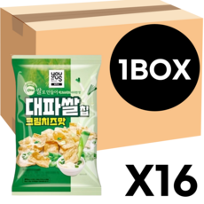 대파쌀칩 크림치즈맛 대용량 편의점 과자 16개 1박스, 50g