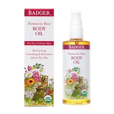 Badger 바디 오일 다마스쿠스 로즈, 1개, 118ml