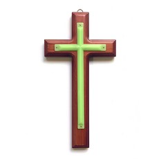 고급 원목 벽걸이 십자가, 소나무 야광 십자가