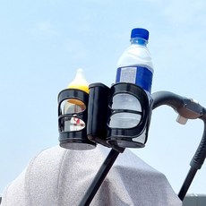 르메이어 3in1 유모차 2구 컵홀더 핸드폰 스마트폰 거치대, 더블컵홀더 블랙, 1개 - 이미지 3