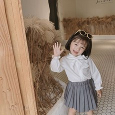 무드스톤 [수입아동의류] 긴팔 리본 블라우스 셔츠 아동복 아동셔츠 아동블라우스